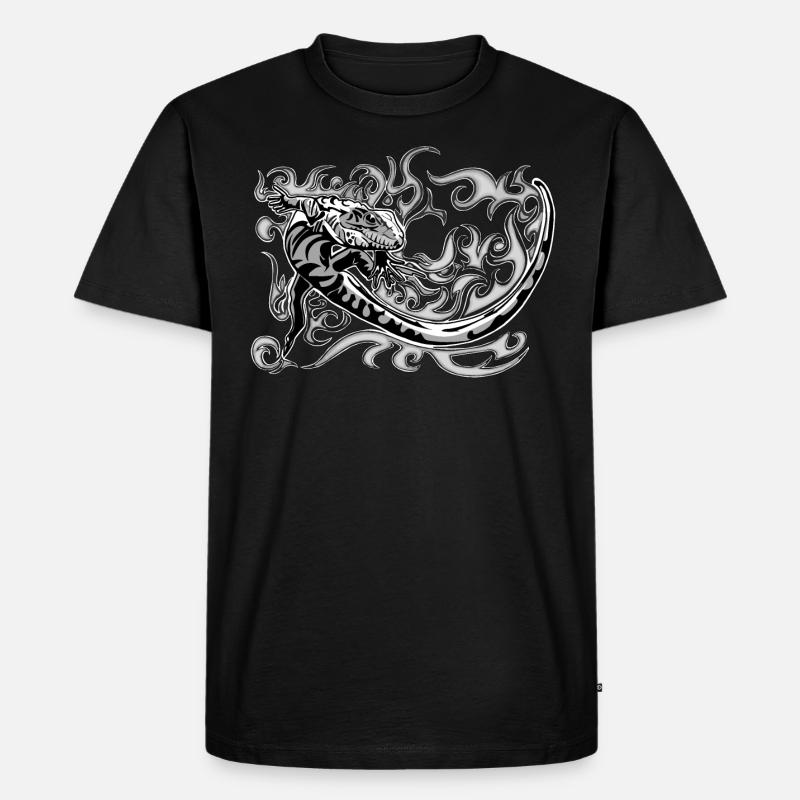 Kleiner schwarz-weißer Kaiman - Männer Premium Bio T-Shirt - Schwarz