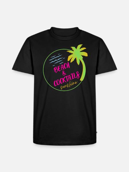 beach and cocktail - Men's Premium Organic T-Shirt - black