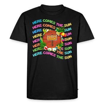 VOICI LA PLAGE DU SOLEIL - T-shirt Premium bio Homme - noir - Devant - Nico (187cm)