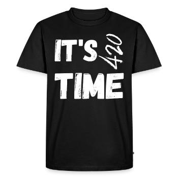 Il est temps de fumer - T-shirt Premium bio Homme - noir - Devant - Nico (187cm)