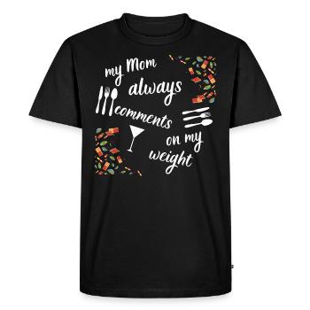 Commentaires de maman - T-shirt Premium bio Homme - noir - Devant - Nico (187cm)