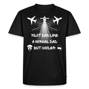 Père pilote comme un père normal mais plus cool - T-shirt Premium bio Homme - noir - Devant - Nico (187cm)