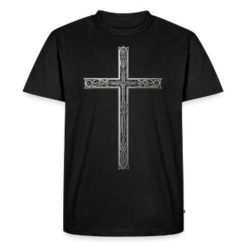 Croix de Dieu religieuse - T-shirt Premium bio Homme - noir - Devant - Nico (187cm)