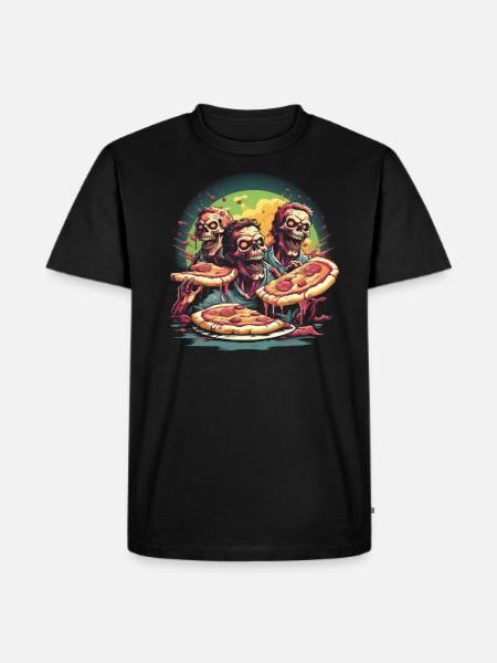 Pizza bis ich sterbe - Männer Premium Bio T-Shirt - Schwarz