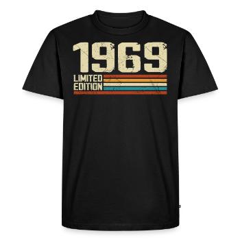 Vintage 1969 Anniversaire Rétro - Né en 1969 - T-shirt Premium bio Homme - noir - Devant - Nico (187cm)