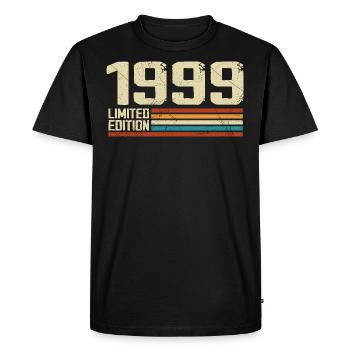 Vintage 1999 Anniversaire Rétro - Né en 1999 - T-shirt Premium bio Homme - noir - Devant - Nico (187cm)