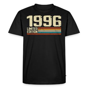Vintage 1996 Anniversaire Rétro - Né en 1996 - T-shirt Premium bio Homme - noir - Devant - Nico (187cm)