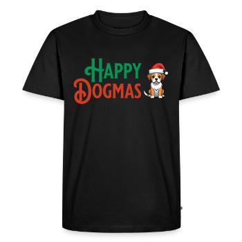 Dogmas heureux avec chien mignon - T-shirt Premium bio Homme - noir - Devant - Nico (187cm)
