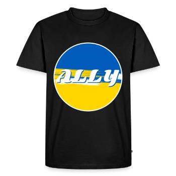Ally Ukraine - Men's Premium Organic T-Shirt - black - Front - Nico (187cm)