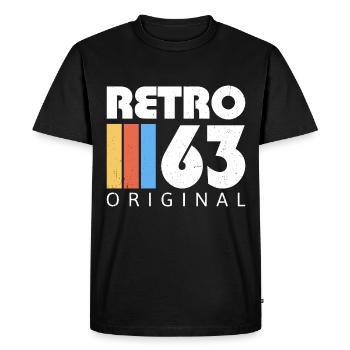1963 Anniversaire Né En 1963 Rétro Vintage - T-shirt Premium bio Homme - noir - Devant - Nico (187cm)
