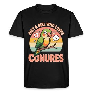 Juste une fille qui aime les Conures - T-shirt Premium bio Homme - noir - Devant - Nico (187cm)