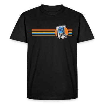 Gamer Vintage Retro Gaming Arcade - Jeu vidéo - T-shirt Premium bio Homme - noir - Devant - Nico (187cm)