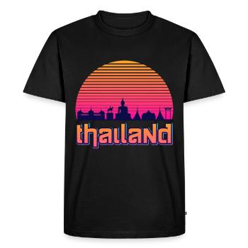 Thaïlande / Soleil d’été Vacances Paradis - T-shirt Premium bio Homme - noir - Devant - Nico (187cm)