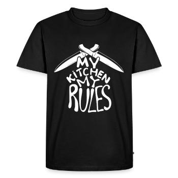 Chef my kitchen my rules gift cool cook - Men's Premium Organic T-Shirt - black - Front - Nico (187cm)