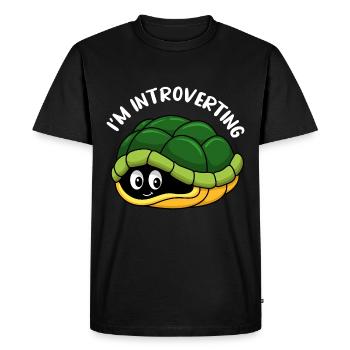 Je suis un Introverti / Turtle Animal Design - T-shirt Premium bio Homme - noir - Devant - Nico (187cm)