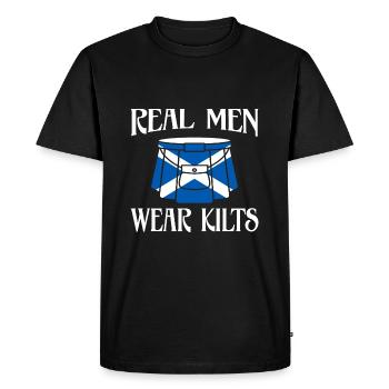 Ecosse Les vrais hommes portent des kilts - T-shirt Premium bio Homme - noir - Devant - Nico (187cm)