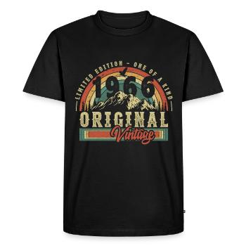 Made 1966, Born 1966 Birthday - Men's Premium Organic T-Shirt - black - Front - Nico (187cm)