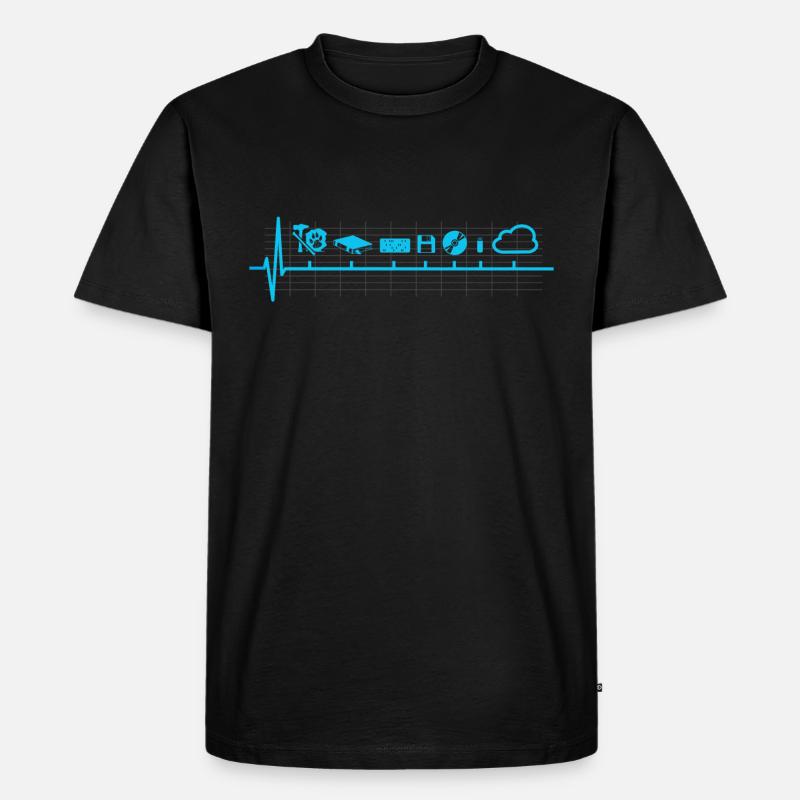 Disk Evolution Nerd Computer - T-shirt Premium bio Homme - noir