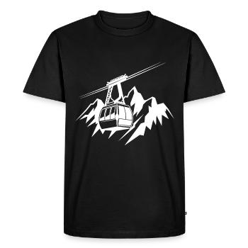 Télécabine montagnes Alpes Randonnée Ski Symbole - T-shirt Premium bio Homme - noir - Devant - Nico (187cm)