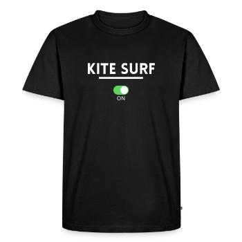 kite surf. cadeau kitesurf kite - T-shirt Premium bio Homme - noir - Devant - Nico (187cm)