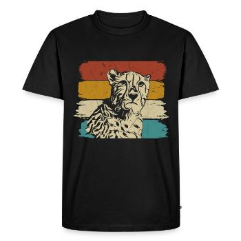 Cheetah wildlife retro - Men's Premium Organic T-Shirt - black - Front - Nico (187cm)