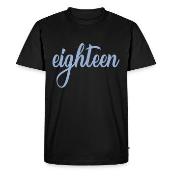 Eighteen 18 years born in 2004 18 years old girl party - Men's Premium Organic T-Shirt - black - Front - Nico (187cm)
