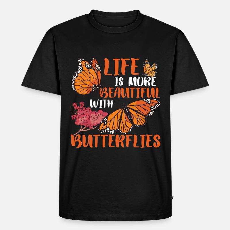 Schmetterling Monarch Geschenk - Männer Premium Bio T-Shirt - Schwarz
