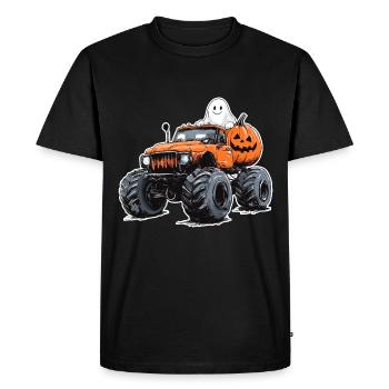Monster Truck Halloween Ghost Pumpkin Boy - Men's Premium Organic T-Shirt - black - Front - Nico (187cm)