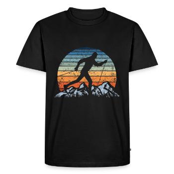 Vintage Sunset Ski de fond Ski de fond Ski d’hiver - T-shirt Premium bio Homme - noir - Devant - Nico (187cm)