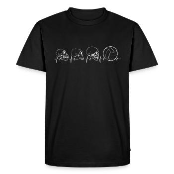 Volley-ball Evolution Battements de cœur Volleyballer - T-shirt Premium bio Homme - noir - Devant - Nico (187cm)
