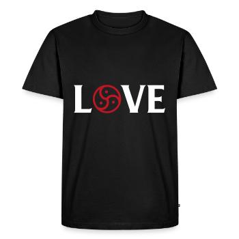 LOVE BDSM Triskele Bondage Fetish Kinky Dom Sub - T-shirt Premium bio Homme - noir - Devant - Nico (187cm)