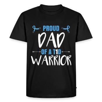 Proud Dad Of A T1D Warrior - Men's Premium Organic T-Shirt - black - Front - Nico (187cm)