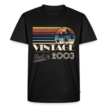 2003 Anniversaire Né En 2003 Rétro Millésime - T-shirt Premium bio Homme - noir - Devant - Nico (187cm)