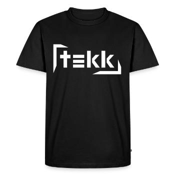 Hardtekk - Tekk - Techno - Tekk lettering - Men's Premium Organic T-Shirt - black - Front - Nico (187cm)