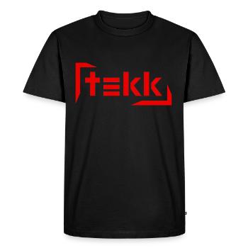 Hardtekk - Tekk - Techno - Tekk lettering - Men's Premium Organic T-Shirt - black - Front - Nico (187cm)