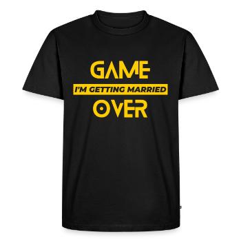 Game Over, I m getting married - T-shirt Premium bio Homme - noir - Devant - Nico (187cm)