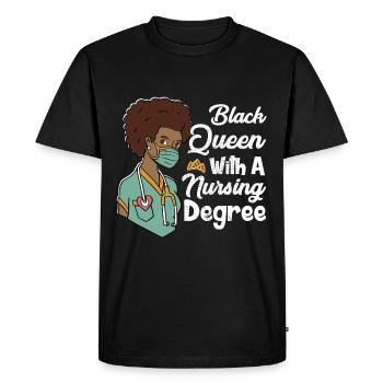 Black Queen With A Nursing Degree - Men's Premium Organic T-Shirt - black - Front - Nico (187cm)