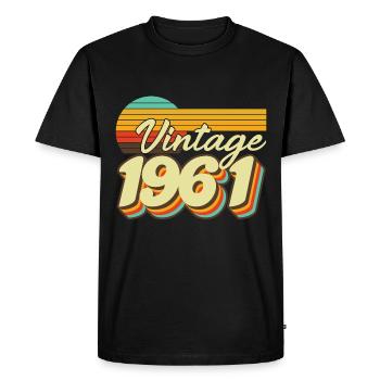 1961 Vintage Anniversaire Rétro Vintage Cadeau - T-shirt Premium bio Homme - noir - Devant - Nico (187cm)
