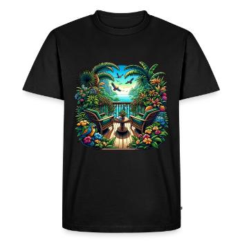 Balcony Holidays on the Balcony Paradise - Men's Premium Organic T-Shirt - black - Front - Nico (187cm)