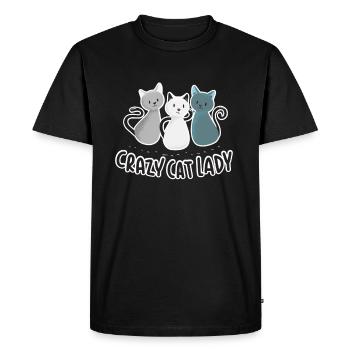 Crazy Cat Lady cat lady Catmom - T-shirt Premium bio Homme - noir - Devant - Nico (187cm)