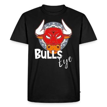 Bullseye, cadeau de joueur de fléchettes drôle avec taureau - T-shirt Premium bio Homme - noir - Devant - Nico (187cm)