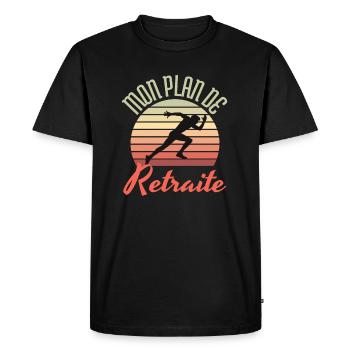 mon plan de retraite le running - T-shirt Premium bio Homme - noir - Devant - Nico (187cm)
