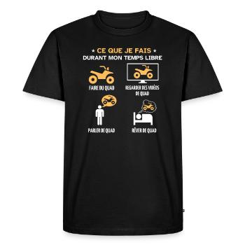 Ce que je fais durant mon temps libre QUAD - T-shirt Premium bio Homme - noir - Devant - Nico (187cm)