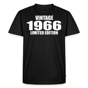 Vintage 1966 Birthday 1966 - Retro 1966 - Men's Premium Organic T-Shirt - black - Front - Nico (187cm)