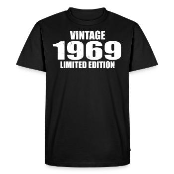 Millésime 1969 Anniversaire 1969 - Rétro 1969 - T-shirt Premium bio Homme - noir - Devant - Nico (187cm)