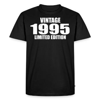 Vintage 1995 Birthday 1995 Retro 1995 - Men's Premium Organic T-Shirt - black - Front - Nico (187cm)