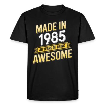 Fabriqué en 1985 40 ans d’être génial - T-shirt Premium bio Homme - noir - Devant - Nico (187cm)