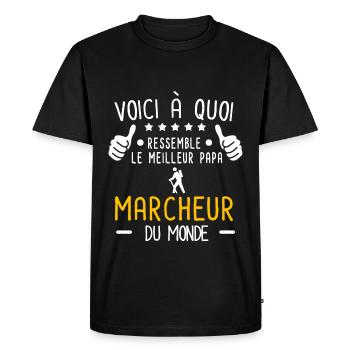 voici meilleur papa marcheur au monde père marche - T-shirt Premium bio Homme - noir - Devant - Nico (187cm)