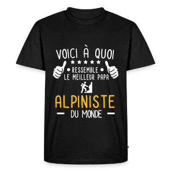 voici meilleur papa alpiniste au monde alpinisme - T-shirt Premium bio Homme - noir - Devant - Nico (187cm)