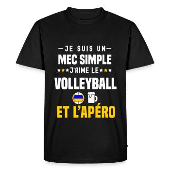 apéro volleyball mec simple - T-shirt Premium bio Homme - noir - Devant - Nico (187cm)